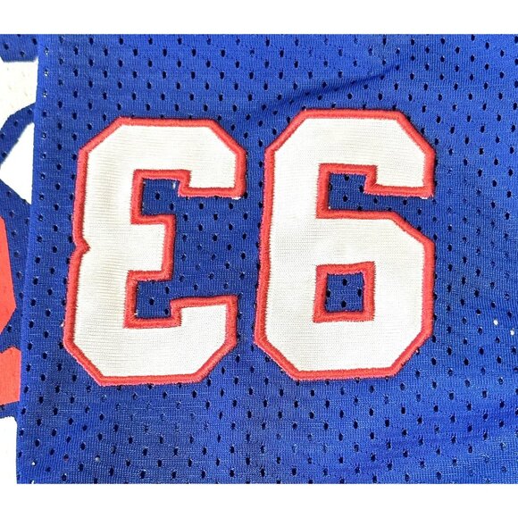 ElbowGrease Mens Jersey Football Athletics Racing Short Sleeve Mesh Blue Medium - Picture 7 of 12